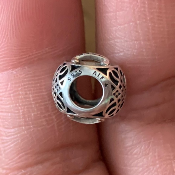 Retired Pandora Vintage K Charm - Silver Bead Alphabet - Picture 7 of 7